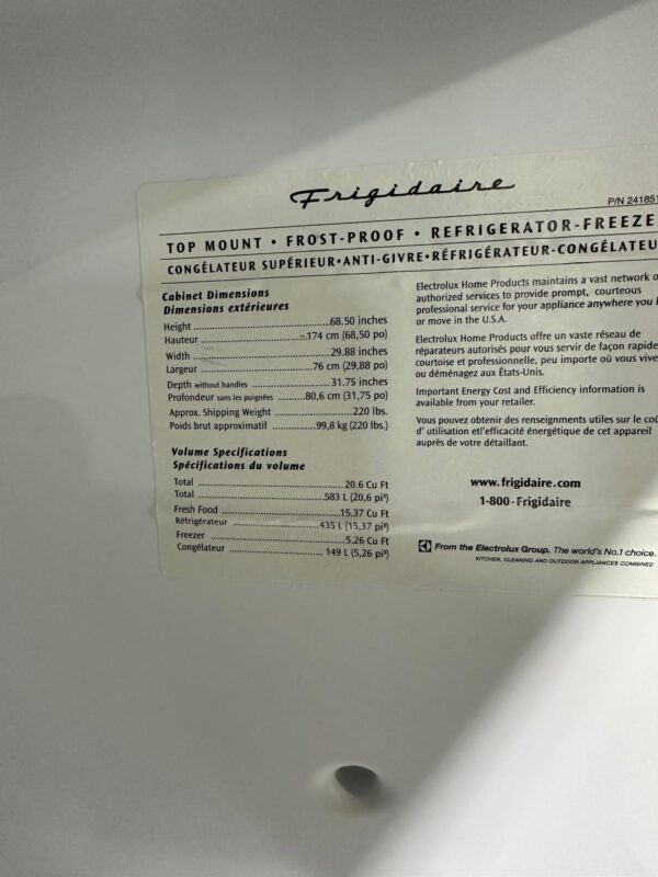 Frigidaire Refrigerator (Black) - Image 6